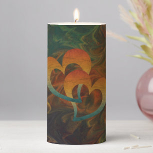 two hearts lover   pillar candle