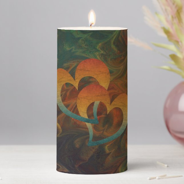 two hearts lover   pillar candle (In Situ)