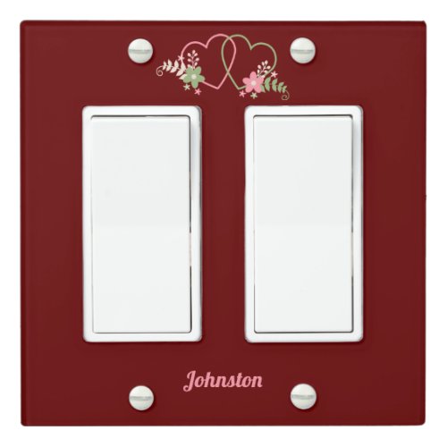 Two Hearts Lovers Design Custom Light Switch Cover
