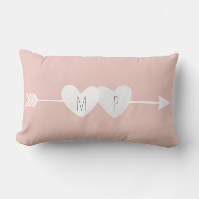 Two Hearts Lumbar Pillow (Front)