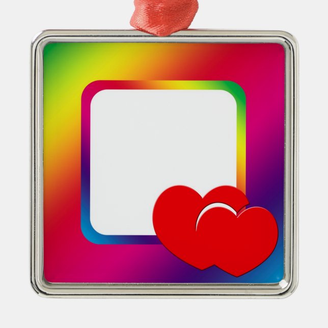 Two hearts metal ornament (Front)