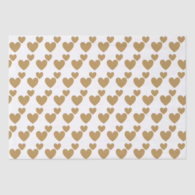 Two Hearts of Gold Wedding Tissue Paper (Front)