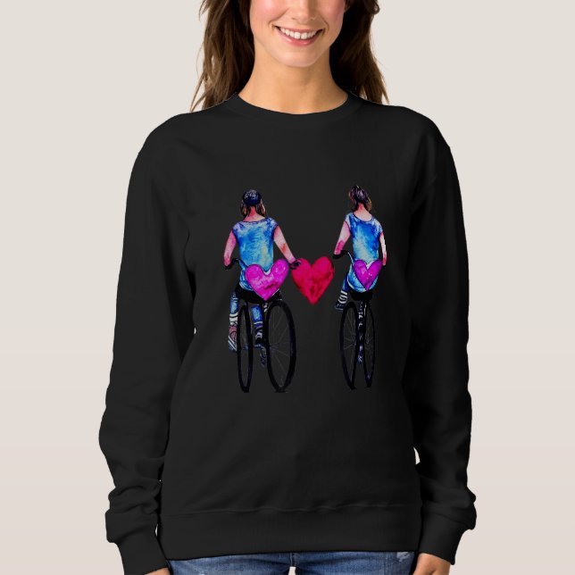 Two Hearts On Bikes - Love Riding Bicycles For Wom Sweatshirt (Front)