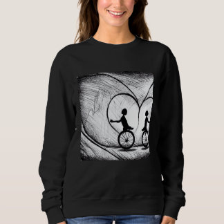 Two Hearts On Bikes - Romance On A Bicycle Sweatshirt