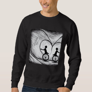 Two Hearts On Bikes - Romance On A Bicycle Sweatshirt
