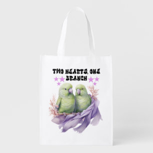 Two Hearts on One Branch Reusable Grocery Bag - Pa