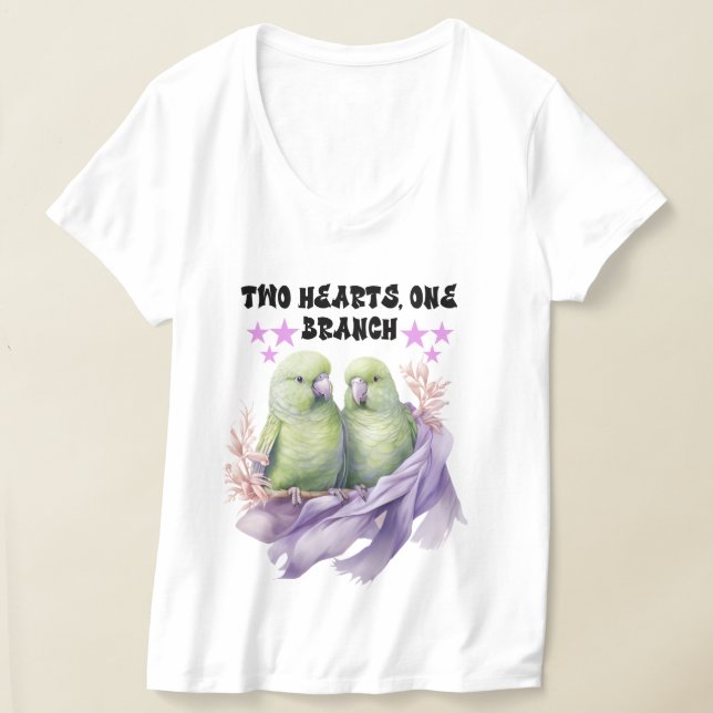 Two+Hearts+One+Branch+Women's+T-Shirt T-Shirt (Laydown)
