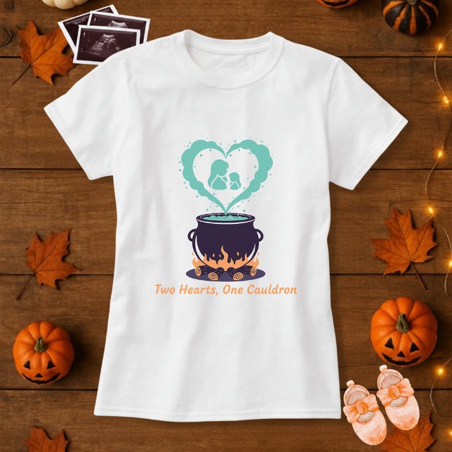 Two Hearts One Cauldron Spooky Pregnancy Maternity T-Shirt (Creator Uploaded)