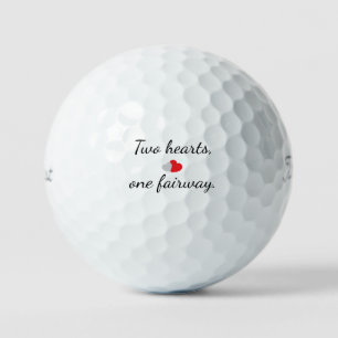 'Two Hearts, One Fairway' Wedding Golf Couples Balls