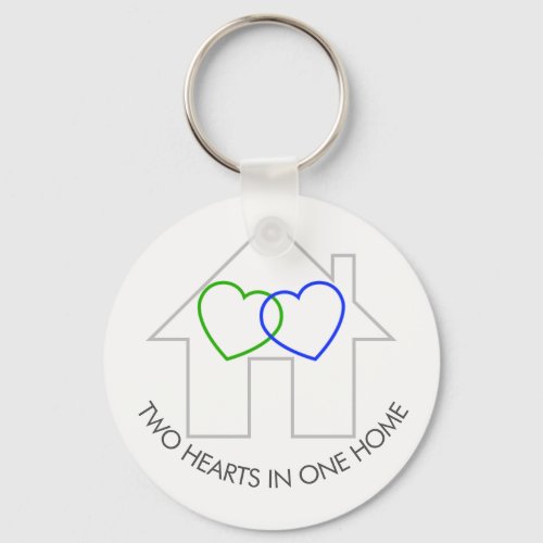 Two Hearts One Home Keychain