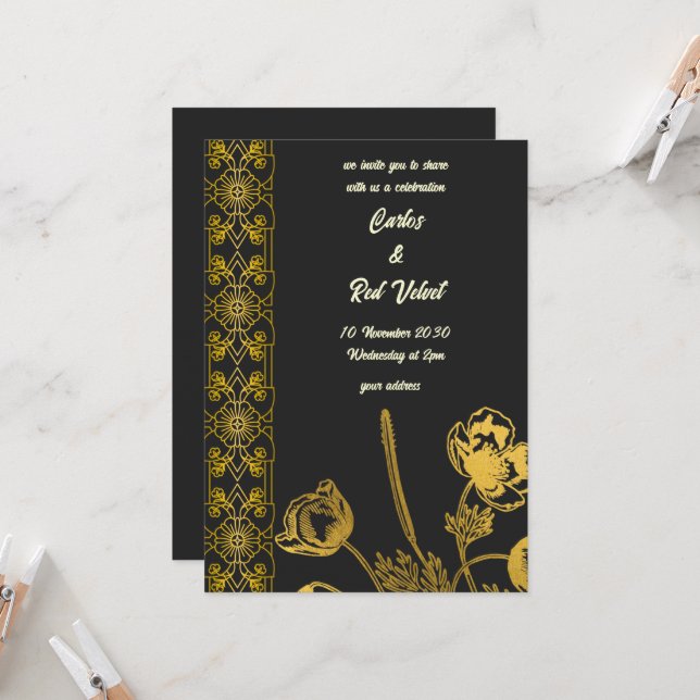 Two Hearts, One Journey  Invitation (Front/Back In Situ)