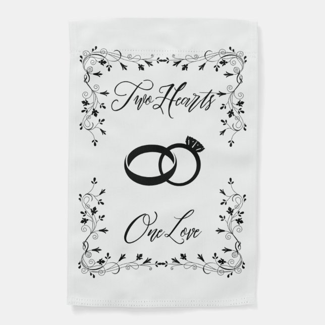 Two Hearts One Life Garden Flag Wedding Decor (Front)