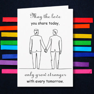 Two Hearts | One Lifetime | LGBTQ Congratulations  Card