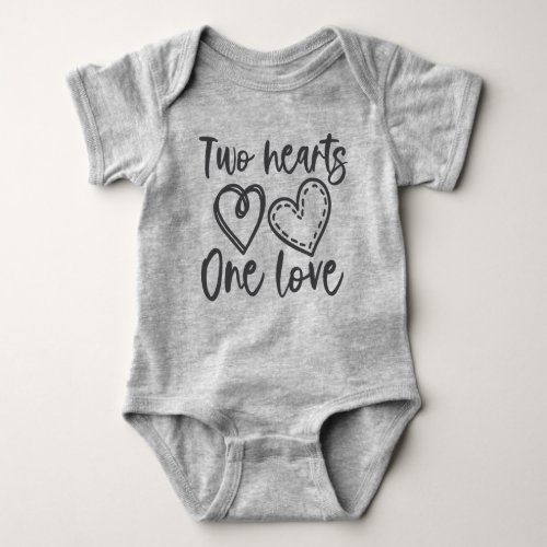 Two Hearts One Love  Baby Bodysuit