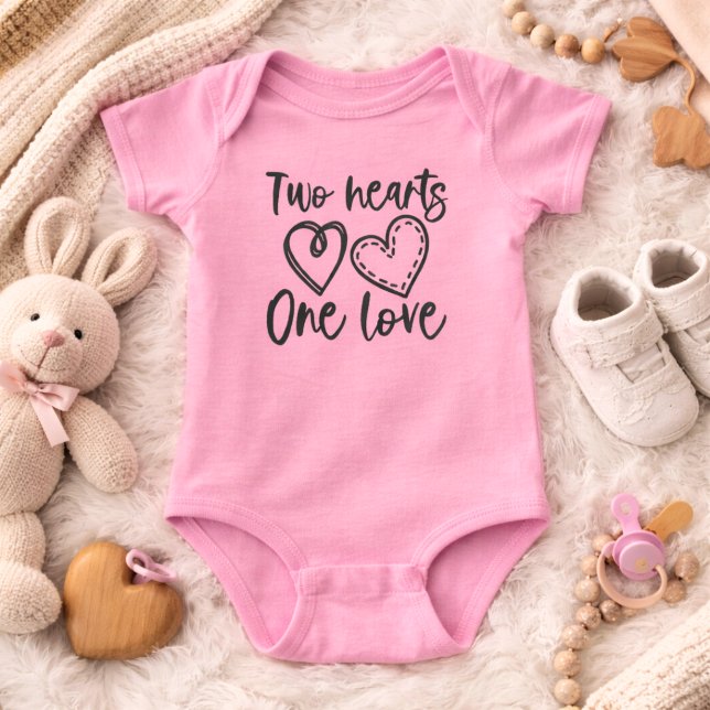 Two Hearts One Love  Baby Bodysuit (Creator Uploaded)