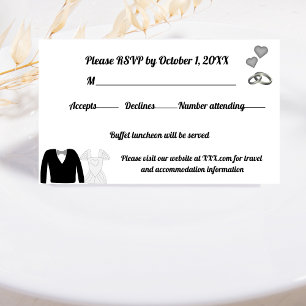 Two Hearts, One Love, Knotting the Tie RSVP Card