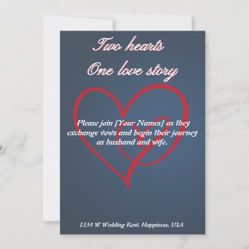 Two Hearts One Love Story Invitation