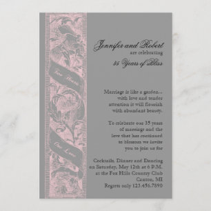 Two Hearts One Love Wedding Anniversary Invitation