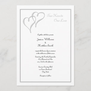 Two Hearts One Love Wedding Invitations