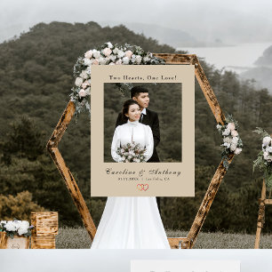 Two Hearts, One Love! Wedding Photo Foam Board