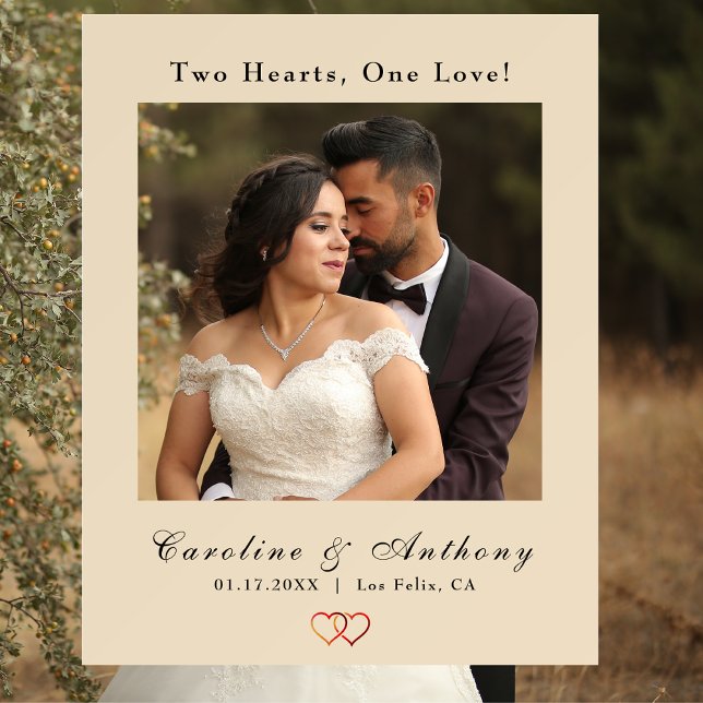 Two Hearts, One Love! | Wedding Photo  Foam Board (Creator Uploaded)
