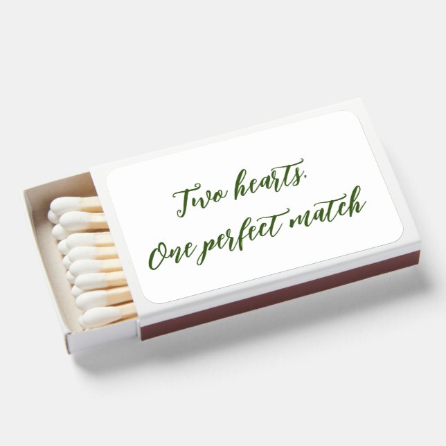 "Two Hearts, One Perfect Match: Sparks Fly!" Matchboxes (Front Open)