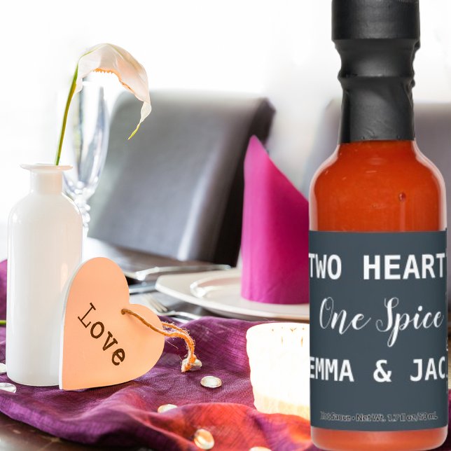 Two Hearts, One Spice Custom Text Personalized Hot Sauces (Creator Uploaded)