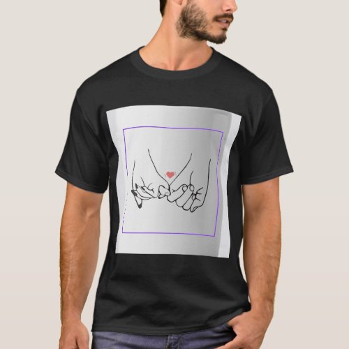 Two Hearts One Style Couple Hand in Hand T_Shirt