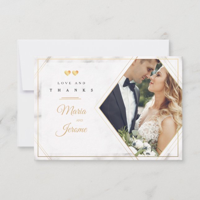 Two Hearts Photo Thank You Card (Front)