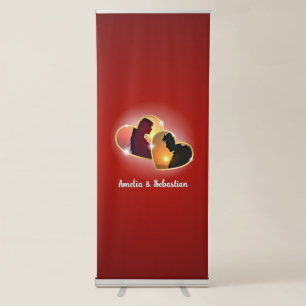 Two hearts retractable banner