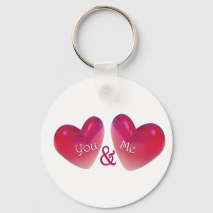 Two Hearts Romantic Keychain
