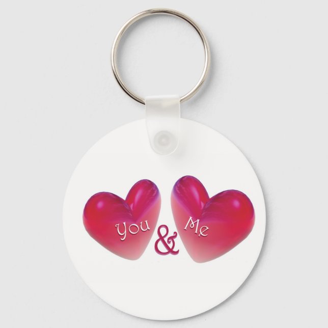 Two Hearts Romantic Keychain (Front)