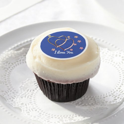 two  heartsromantic weddingPersonalized  Edible Frosting Rounds