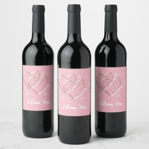 two  heartsromantic weddingPersonalized Wine Label
