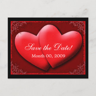 Two Hearts, Save the Date! Announcement Postcard