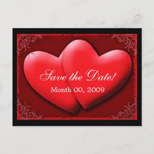 Two Hearts Save the Date Announcement Postcard