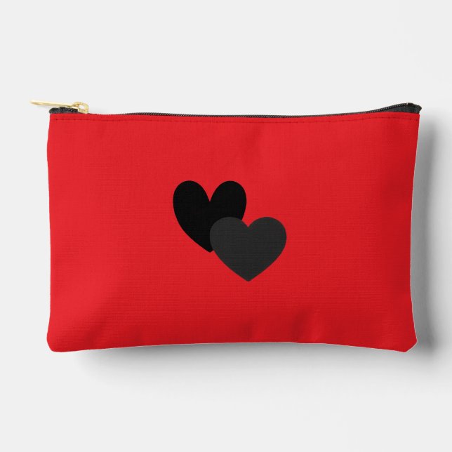 Two Hearts Small Accessory Pouch (Front)