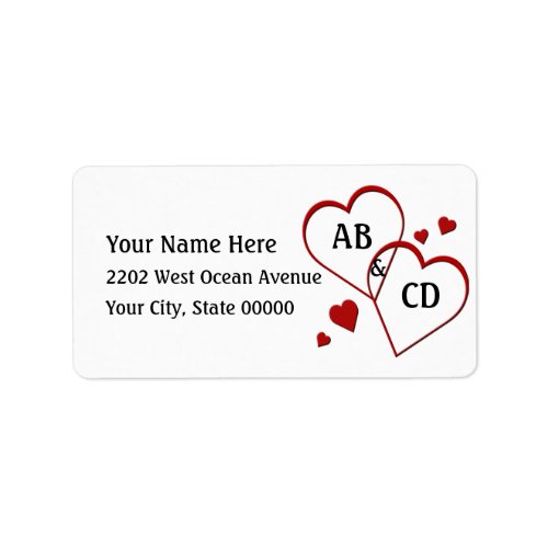 Two Hearts Template Address Label