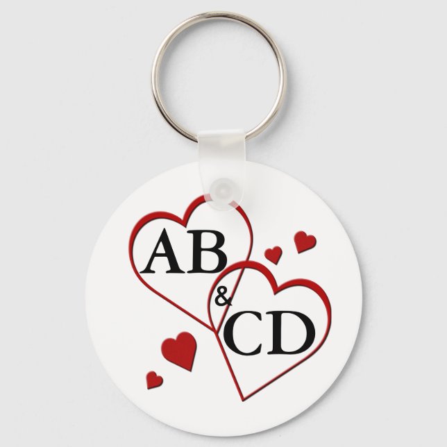 Two Hearts Template Key Chain (Front)