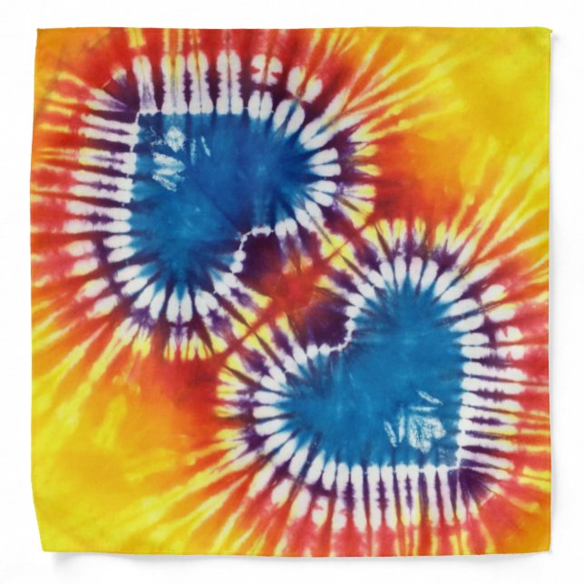 Two Hearts Together Tie Dye Love Gift Bandana (Front)