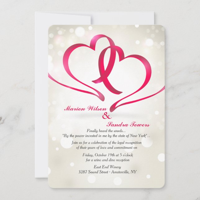 Two Hearts United Invitation (Front)