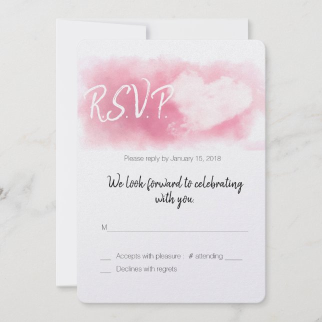 Two Hearts/Valentines Wedding/RSVP Invitation (Front)