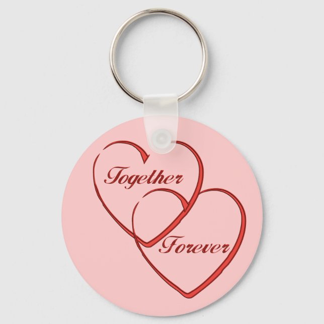 two hearts wedding favor keychain (Front)