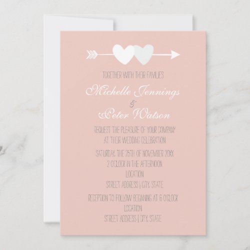 Two Hearts Wedding Invitation