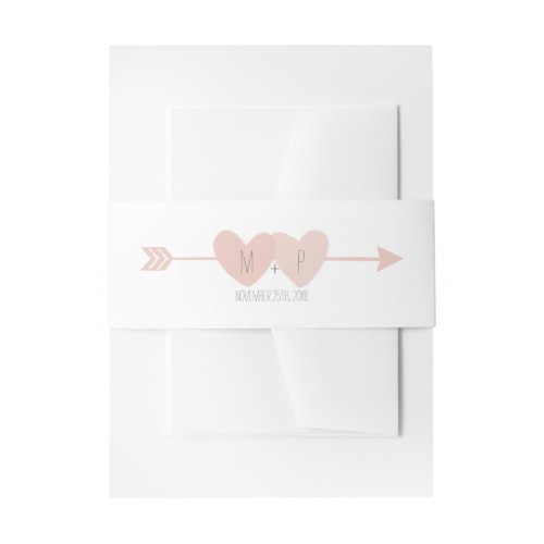 Two Hearts Wedding Invitation Belly Band