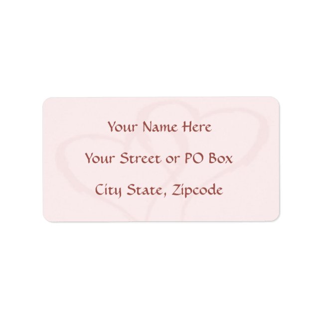 Two Hearts Wedding Label (Front)