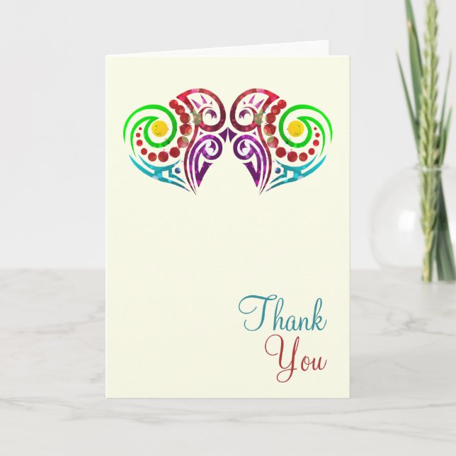 Two Hearts Wedding Letterpress Thank You Card (Front)