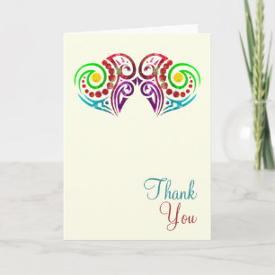 Two Hearts Wedding Letterpress Thank You Card