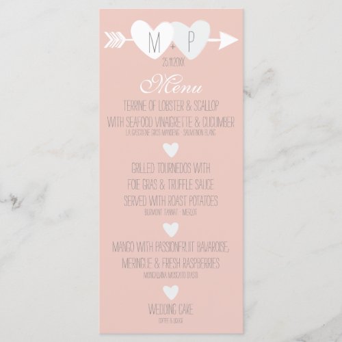 Two Hearts Wedding Menu