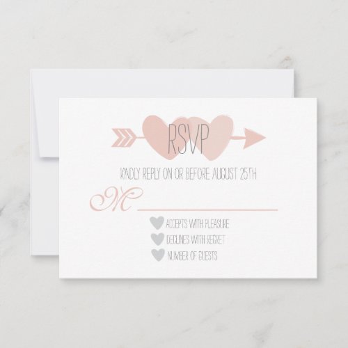 Two Hearts Wedding RSVP Card